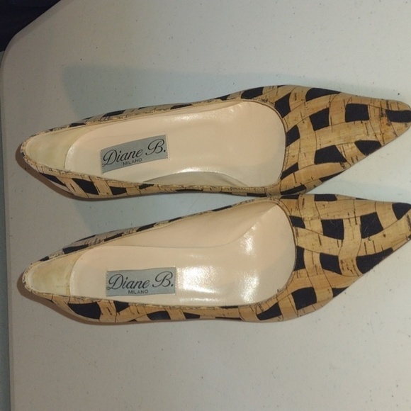 Diane b size 39 high heels black and cork design - Picture 1 of 12
